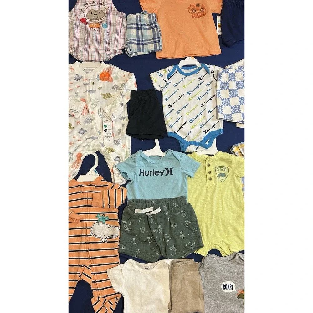 Huge Lot Baby Boys Summer Clothes Newborn 3/6 Months NEW &EC Carters Nike Hurley